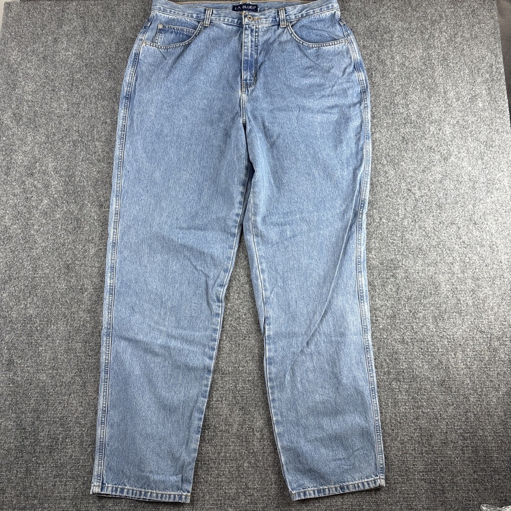 Vintage Y2K L.A. Blues High Rise Mom Jeans Heavy Metal Light Wash 18WL Tall